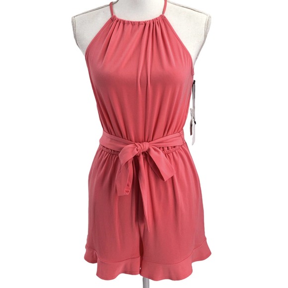 1. STATE NEW Womens Size Small Halter Neck Belted Romper Stretch Jersey Knit - Picture 1 of 10